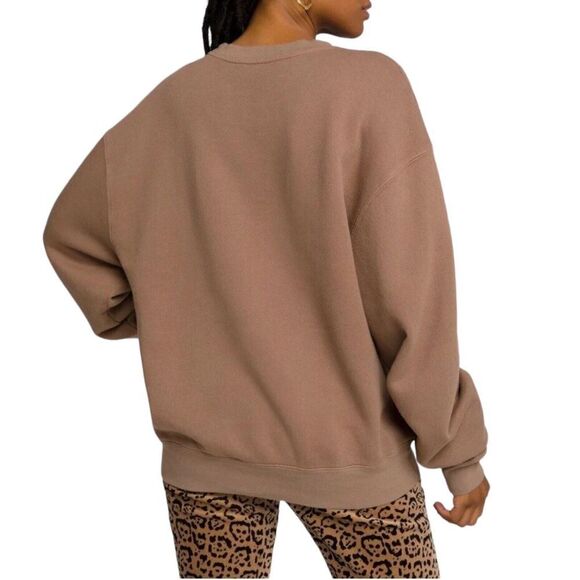 GOOD AMERICAN Sweatshirt Womens M/L Brown BOYFRIEND PUTTY Relaxed Sweater Lounge - Picture 15 of 15